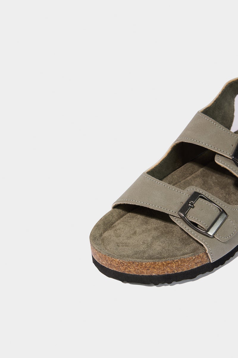 DeFacto Grey Boy Boy Flat Sole Faux Leather Sandals Casual - Image 5